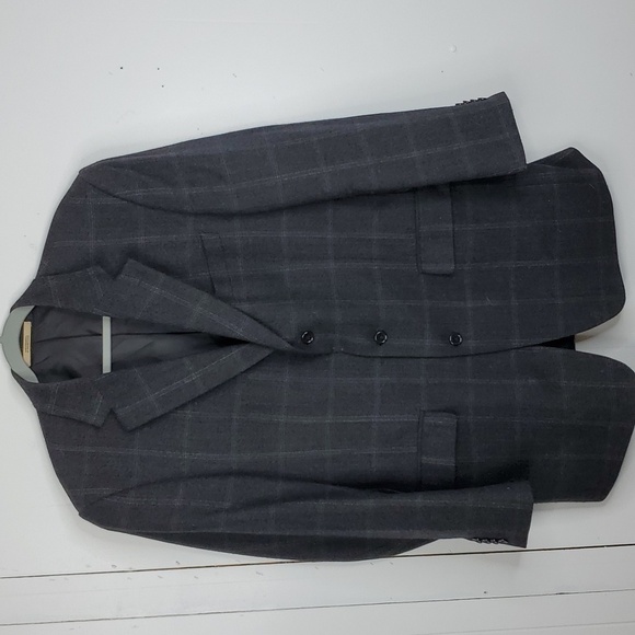 Joe Joseph Abboud Blazer Lambswool Plaid Dual Vent Career Office Mens 42L - Picture 1 of 12
